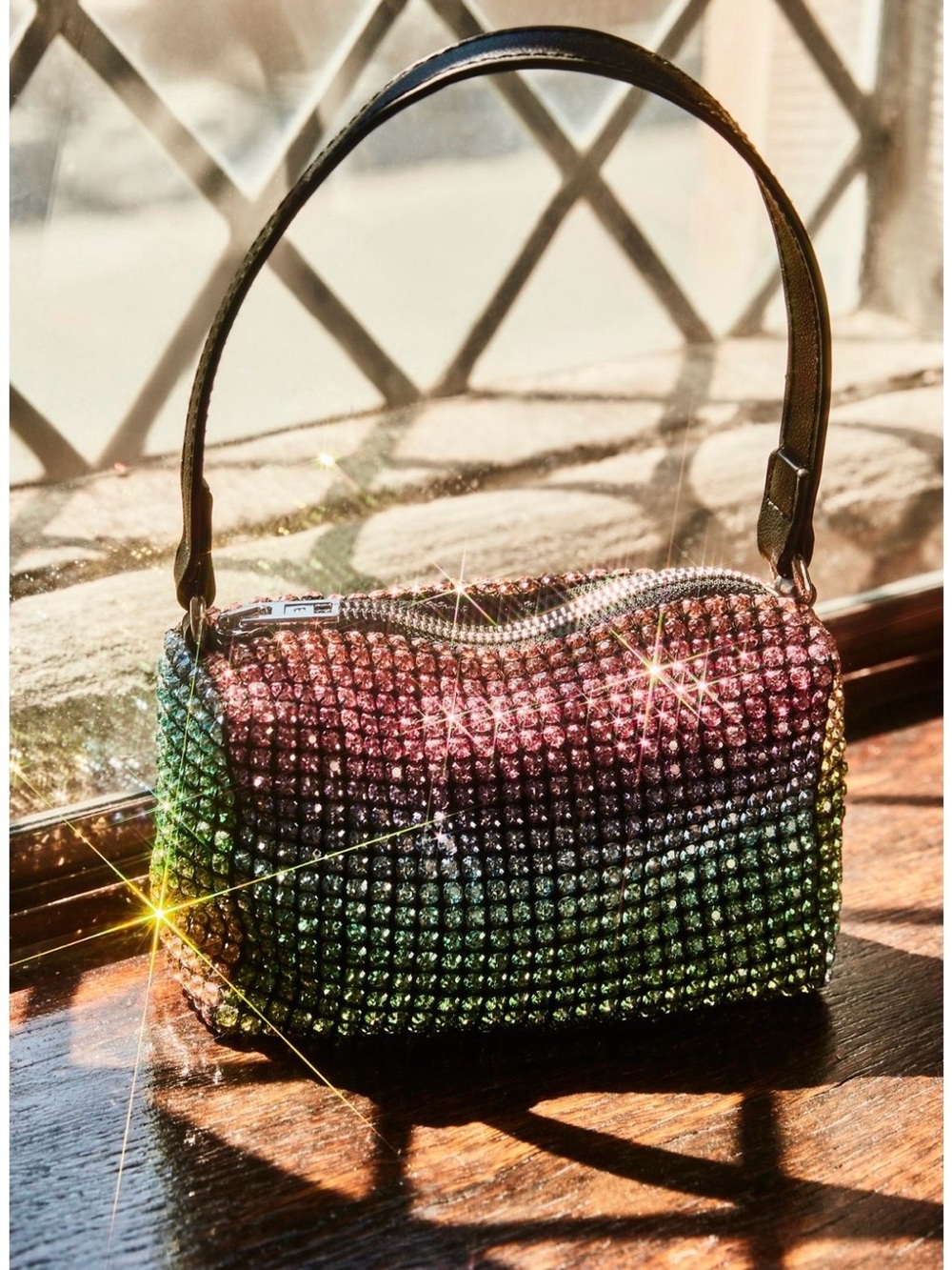 Free People Multicolor Crystal Mini Shoulder Bag - Pink, Green